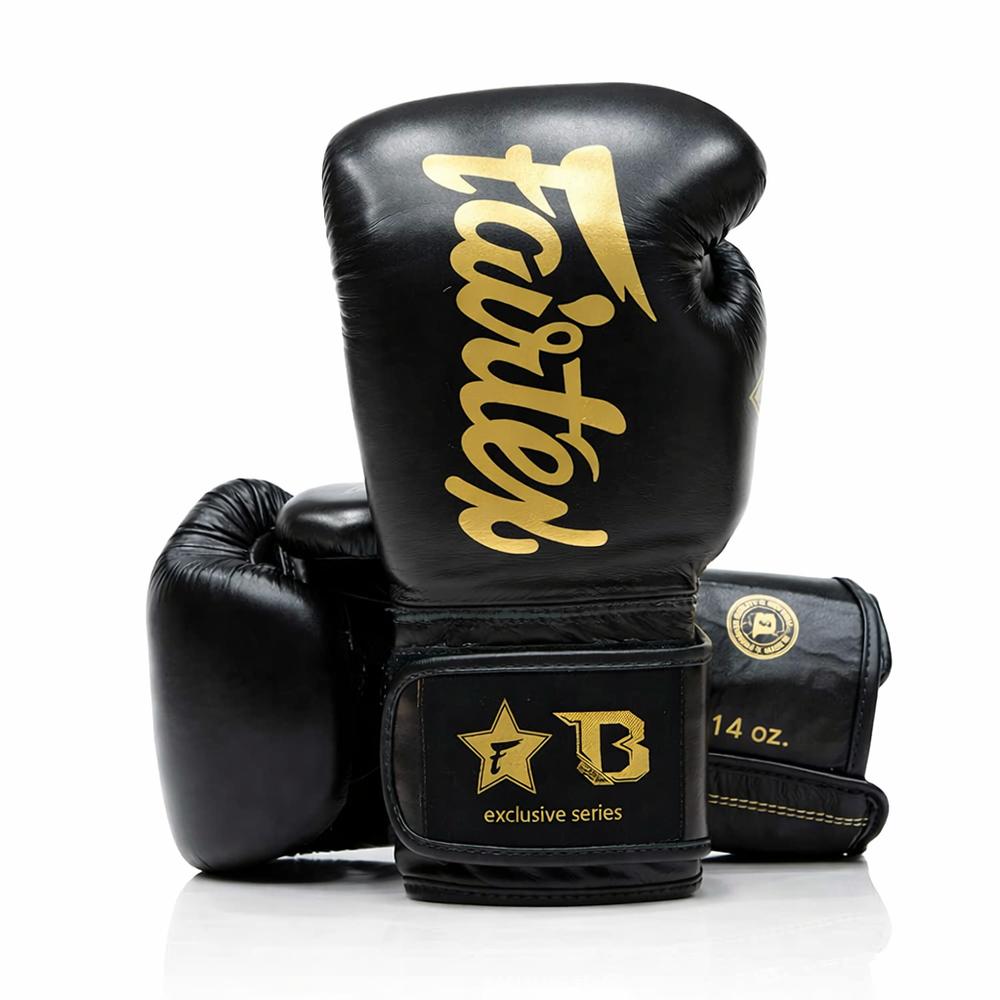 Fairtex x Booster Muay Thai Boxhandschuhe – Schwarz/Gold