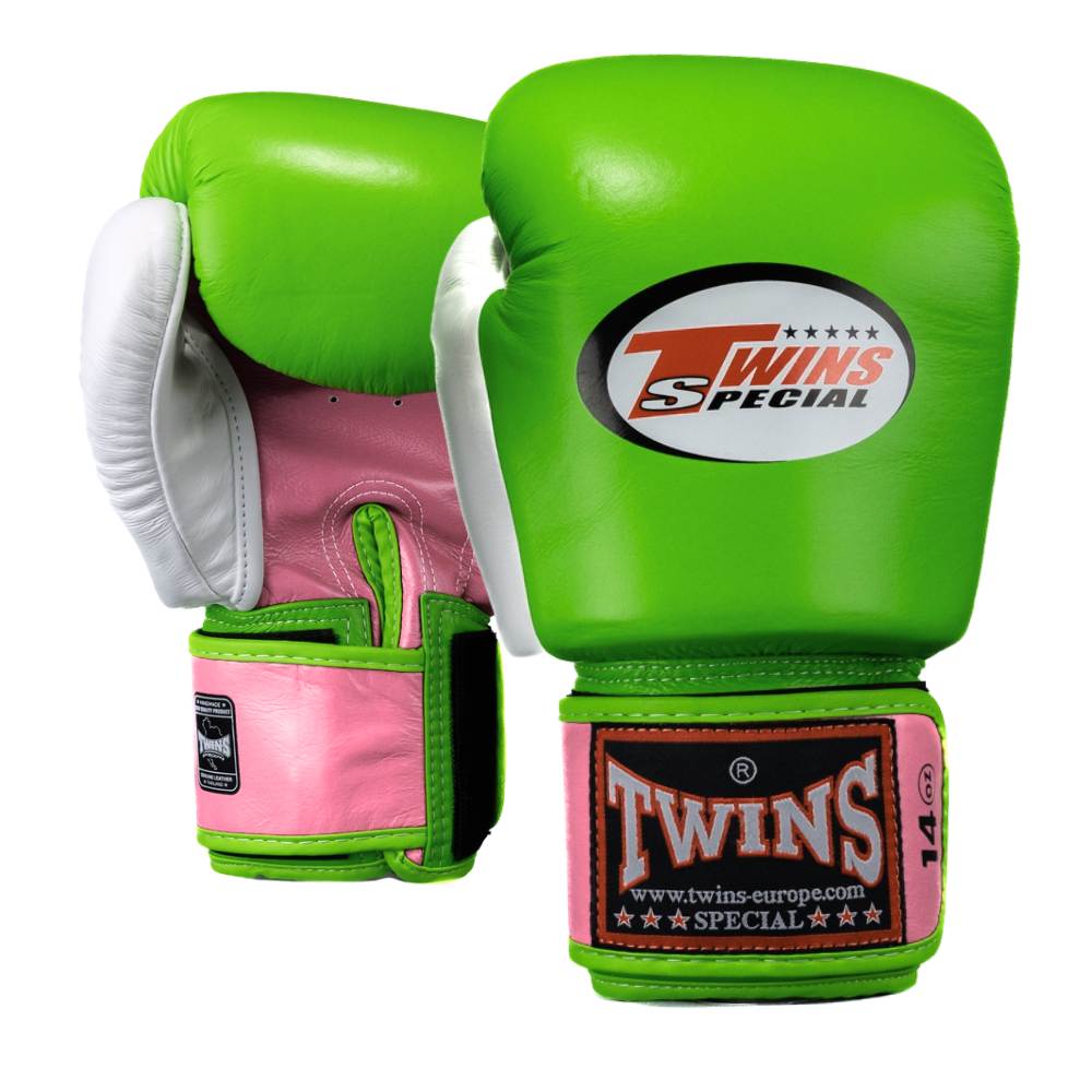 Twins 3-Ton-Boxhandschuhe - Grün/Pink/Weiß