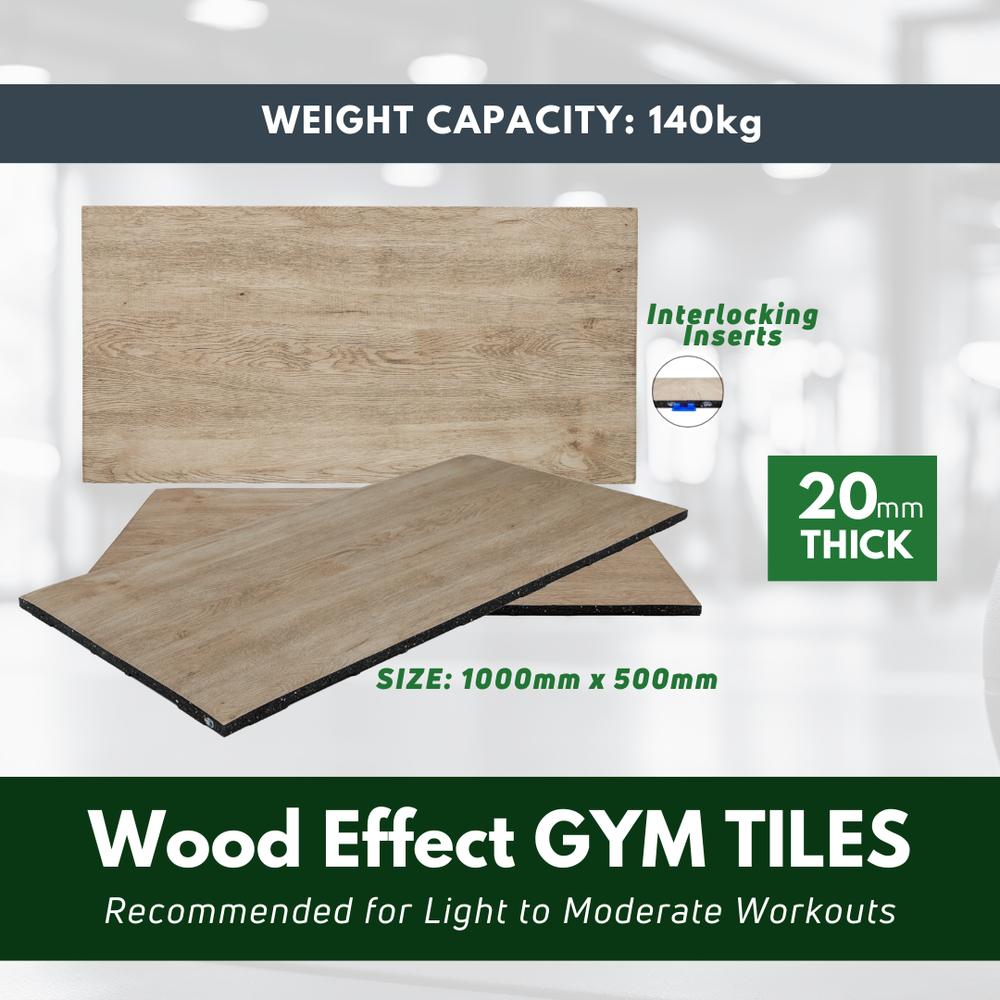 20mm Konnecta Wood Effect Gym Flooring Mats-Sprung Gym Flooring