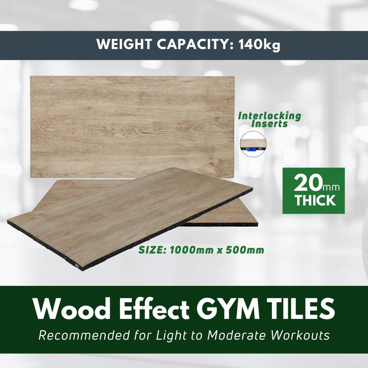 20mm Konnecta Wood Effect Gym Flooring Mats-Sprung Gym Flooring