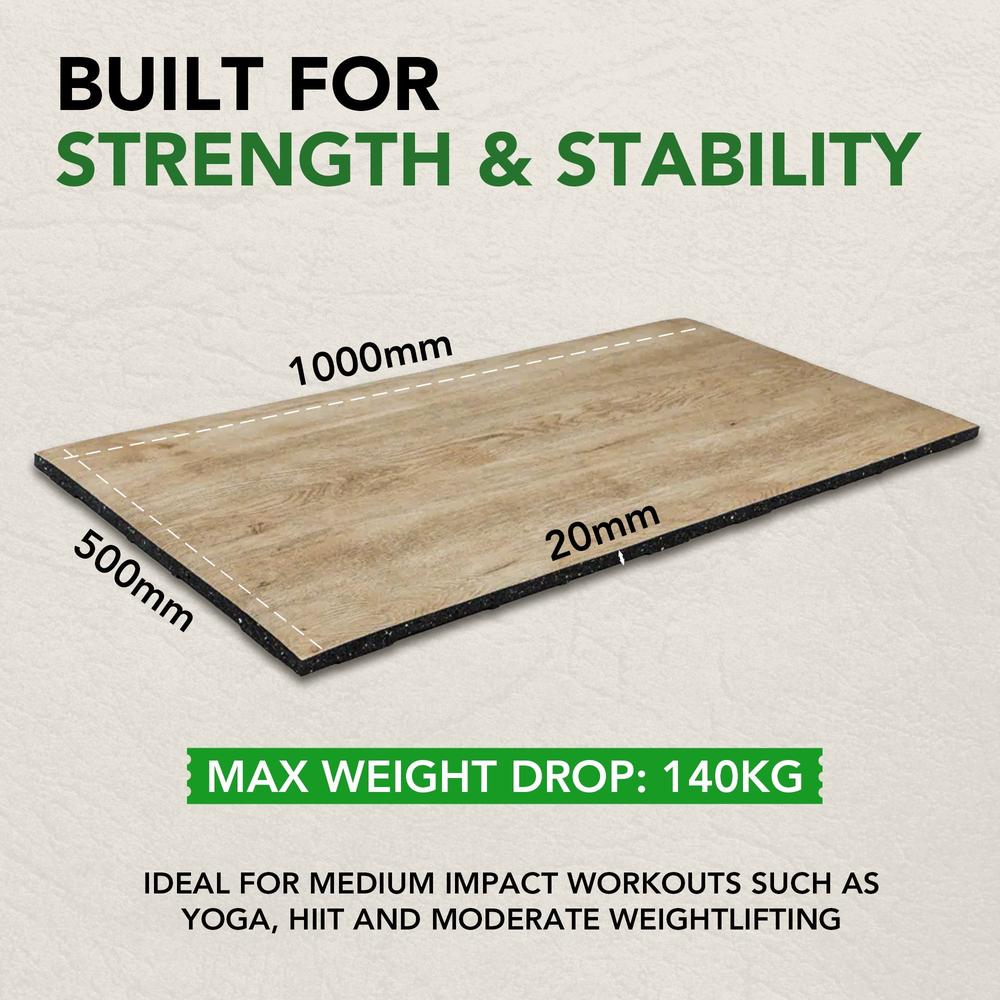 20mm Konnecta Wood Effect Gym Flooring Mats-Sprung Gym Flooring