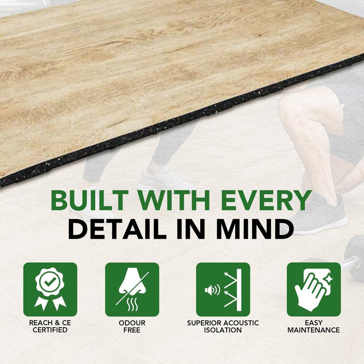 20mm Konnecta Wood Effect Gym Flooring Mats-Sprung Gym Flooring