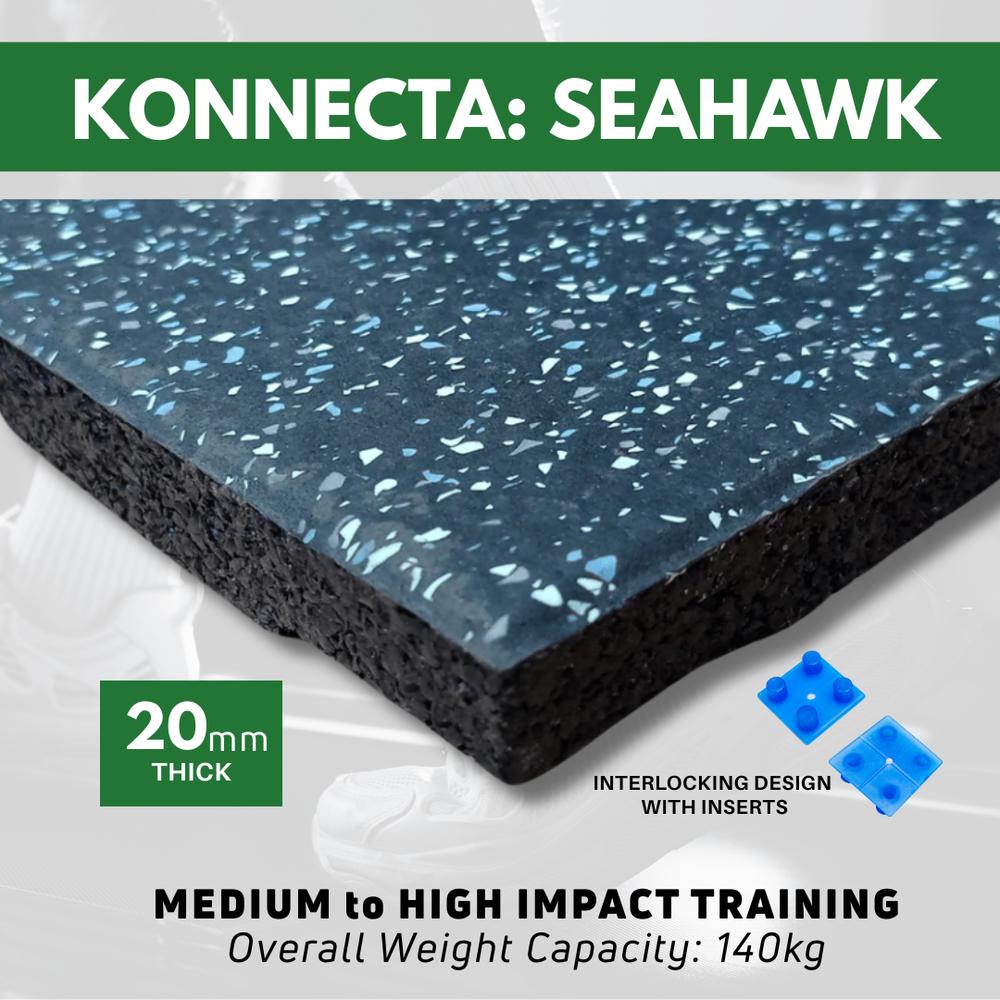 20mm Seahawk Fleck Rubber Gym Tile-Sprung Gym Flooring