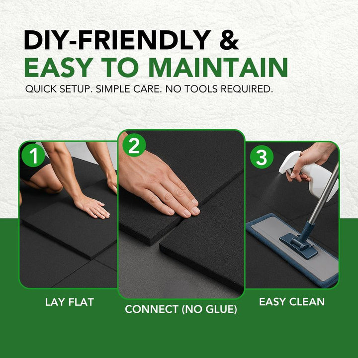 43mm PRO Anti-Shock Rubber Gym Flooring Tile-Sprung Gym Flooring