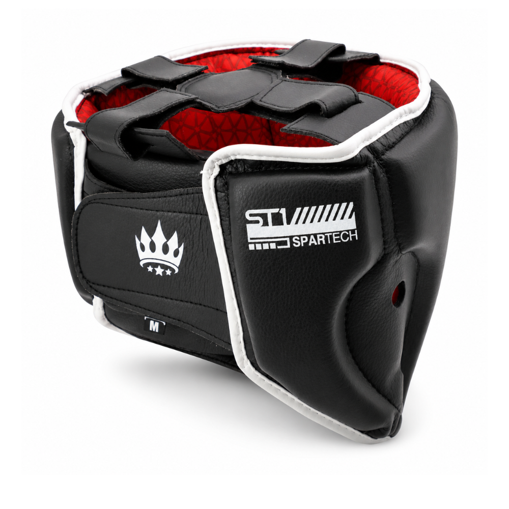 Playerz SparTech Open Face Head Guard - Black/White