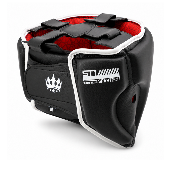 Playerz SparTech Open Face Head Guard - Black/White