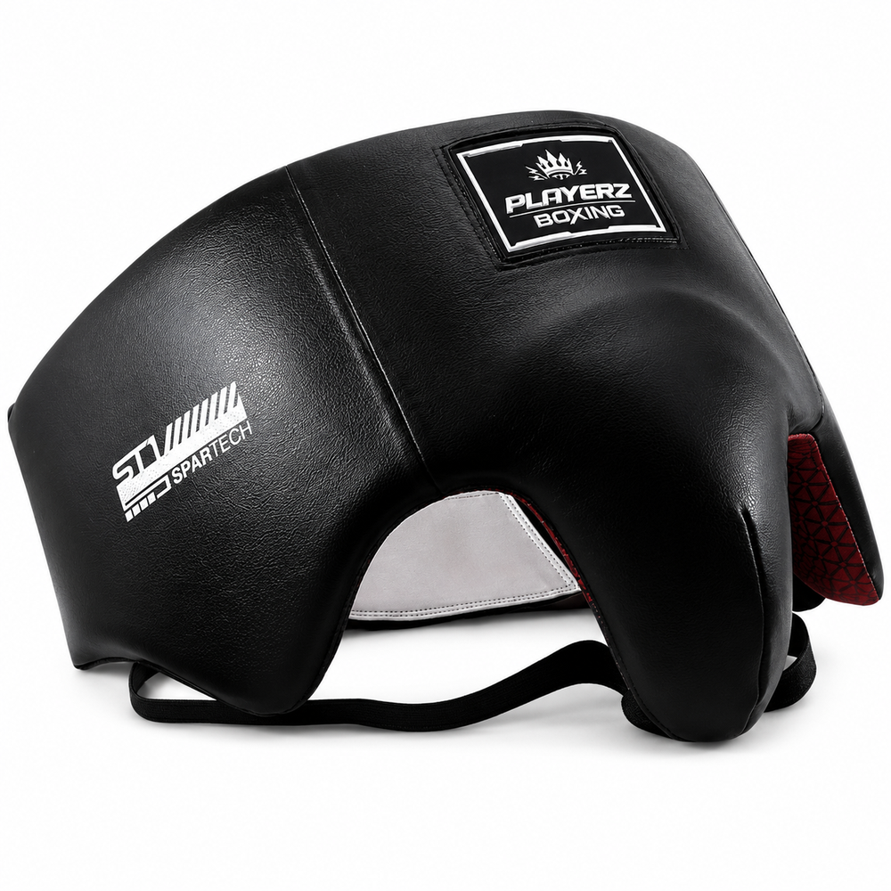 Playerz SparTech Groin Guard - Black/White-Playerz Boxing