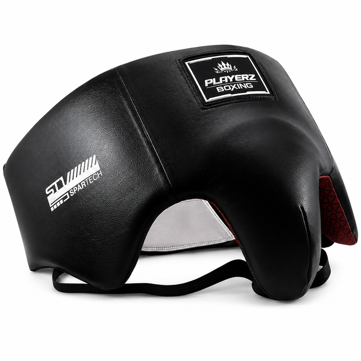 Playerz SparTech Groin Guard - Black/White-Playerz Boxing