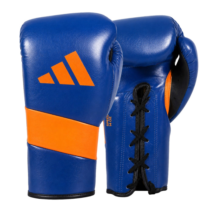 Adidas Adispeed Lace Boxing Glove - Blue/Orange (Leather)