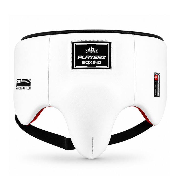 Playerz SparTech Groin Guard - White/Black-Playerz Boxing