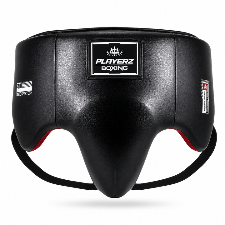 Playerz SparTech Groin Guard - Black/White-Playerz Boxing
