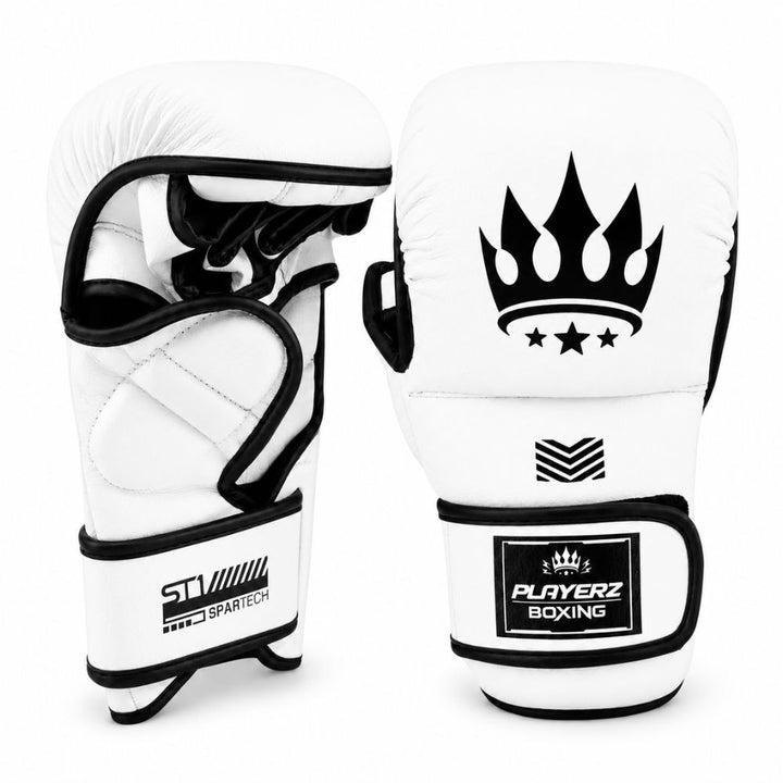Playerz SparTech MMA Sparring Gloves - White/Black