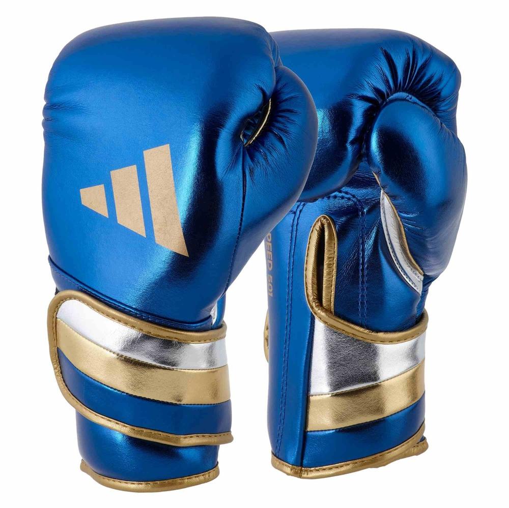 Adidas Adispeed Boxing Gloves - Blue/Gold - 18oz (MF)-Adidas