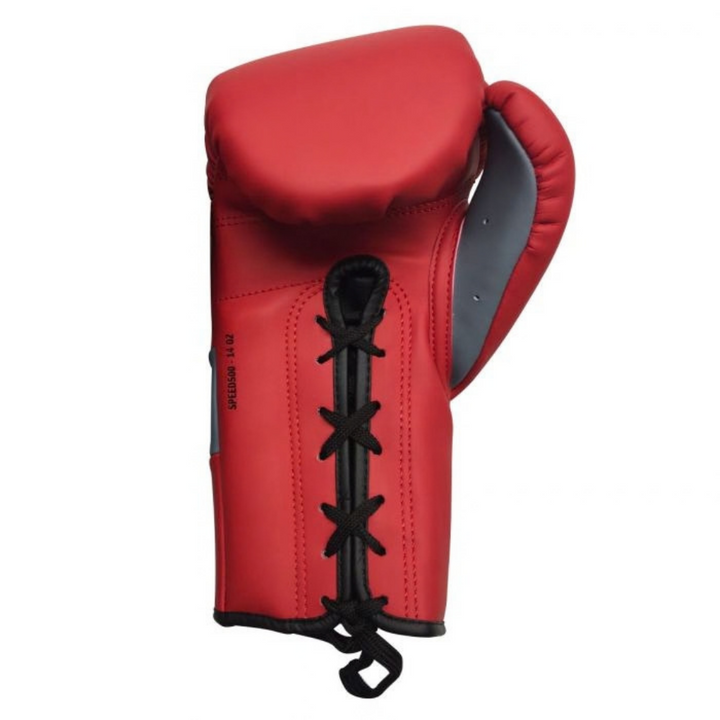 Adidas Adispeed Lace Pro Boxing Gloves - Red/Silver-Adidas
