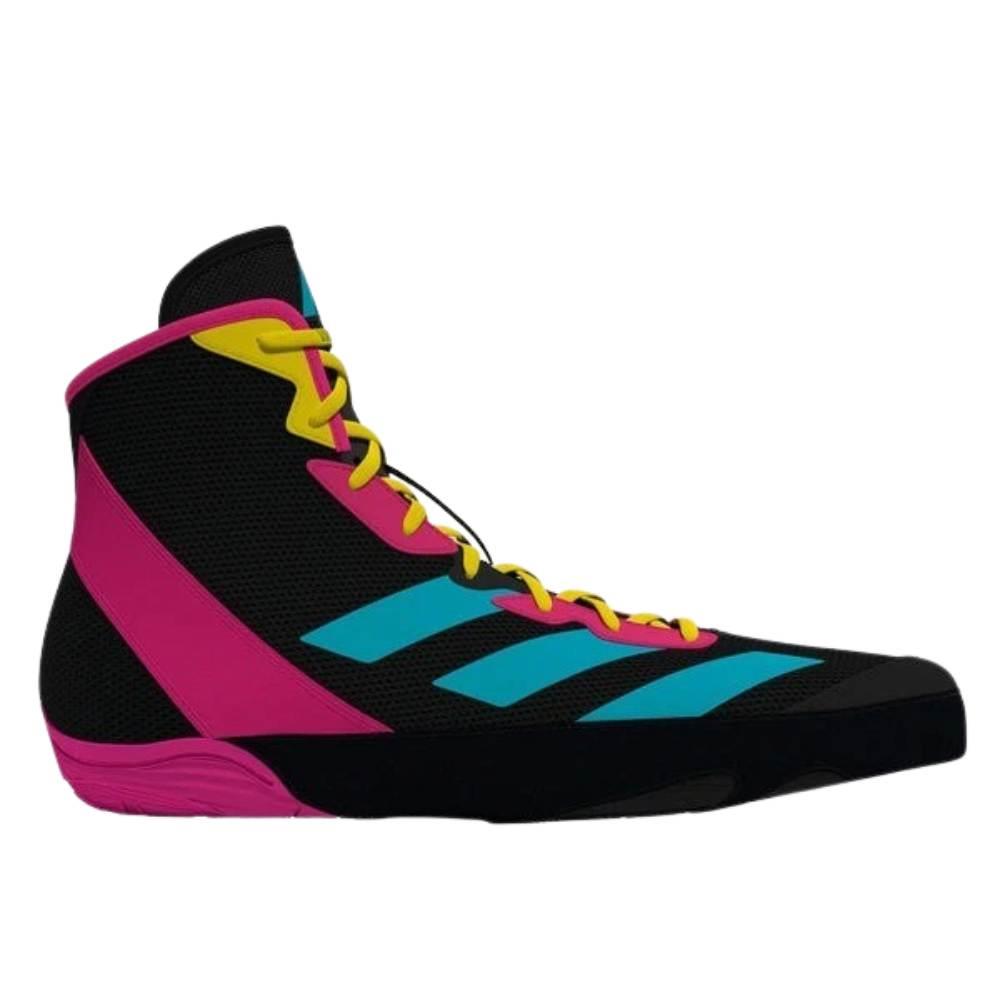 Adidas Adizero Wrestling Boots - Black/Pink/Cyan-Adidas