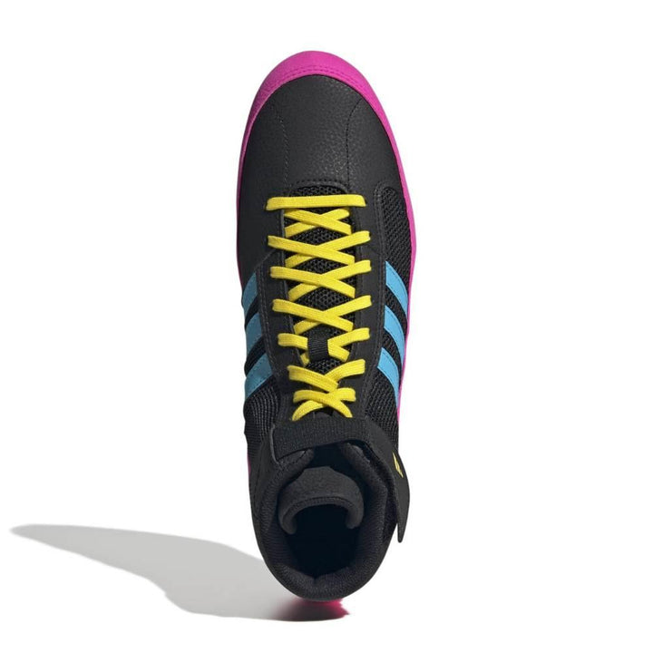 Adidas Adult Havoc Wrestling Boots - Black/Pink/Cyan-Adidas