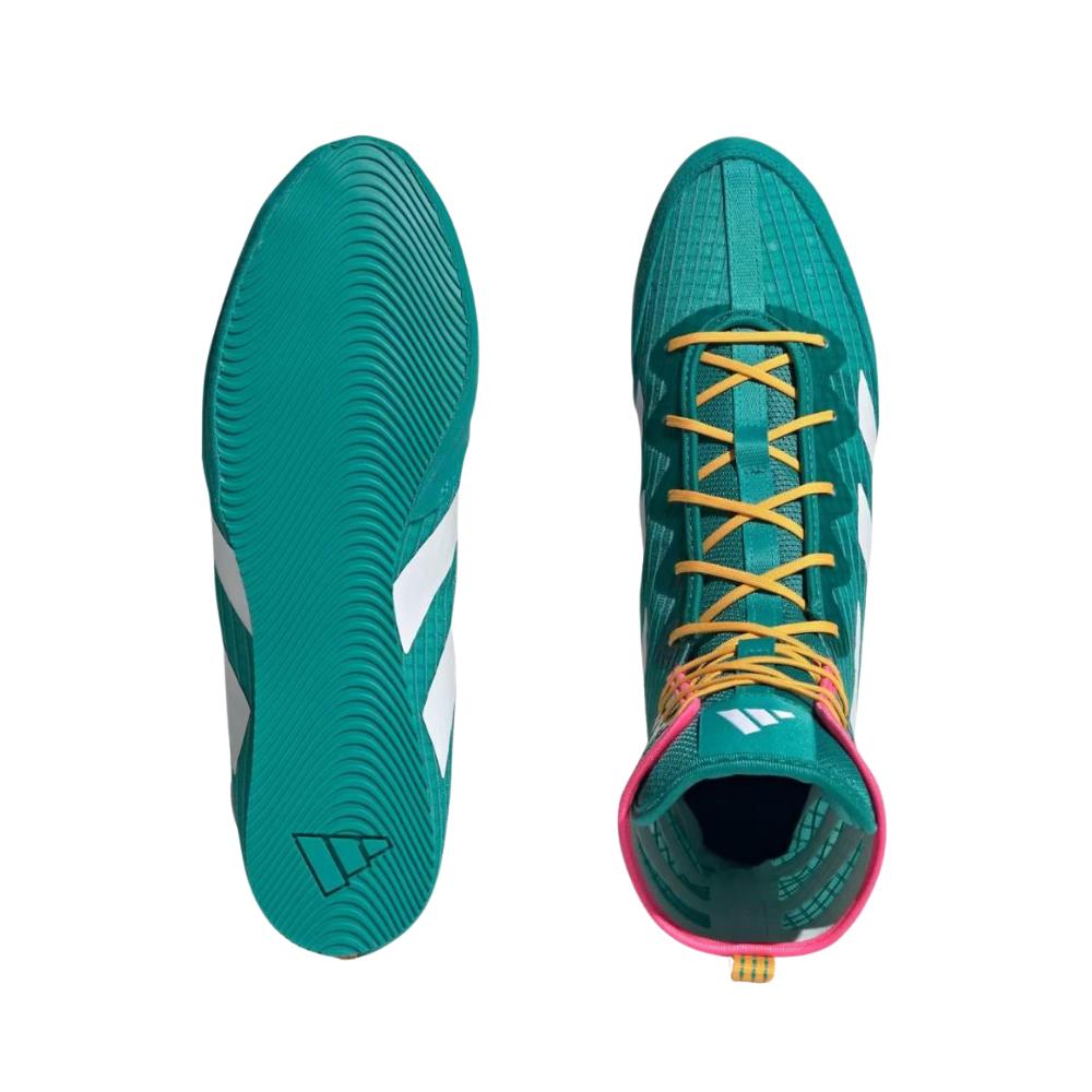 Adidas Box Hog 4 Boxing Boots - Teal/White/Pink-Adidas