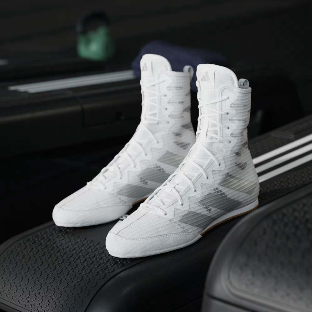 Adidas Box Hog 4 Boxing Boots - White-Adidas