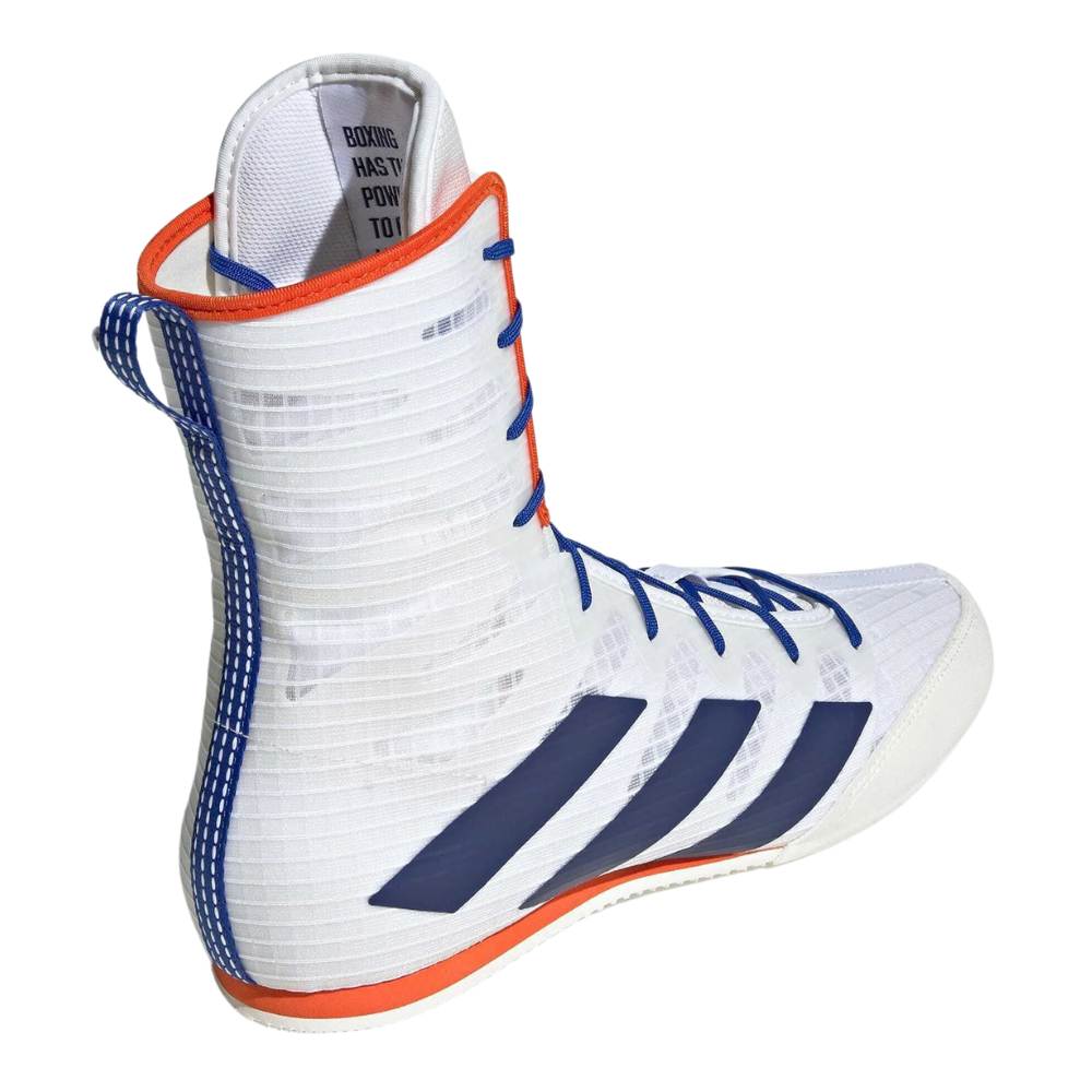 Adidas Box Hog 4 Boxing Boots - White/Blue/Red-Adidas
