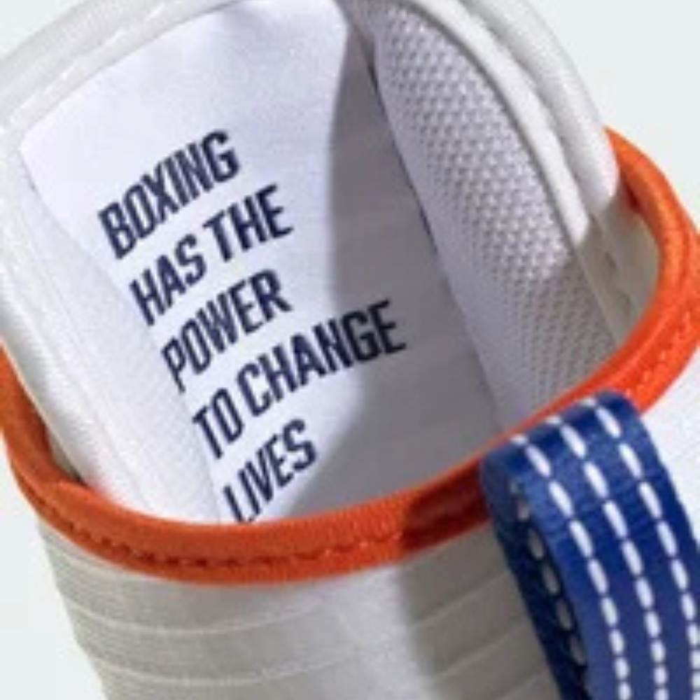 Adidas Box Hog 4 Boxing Boots - White/Blue/Red-Adidas