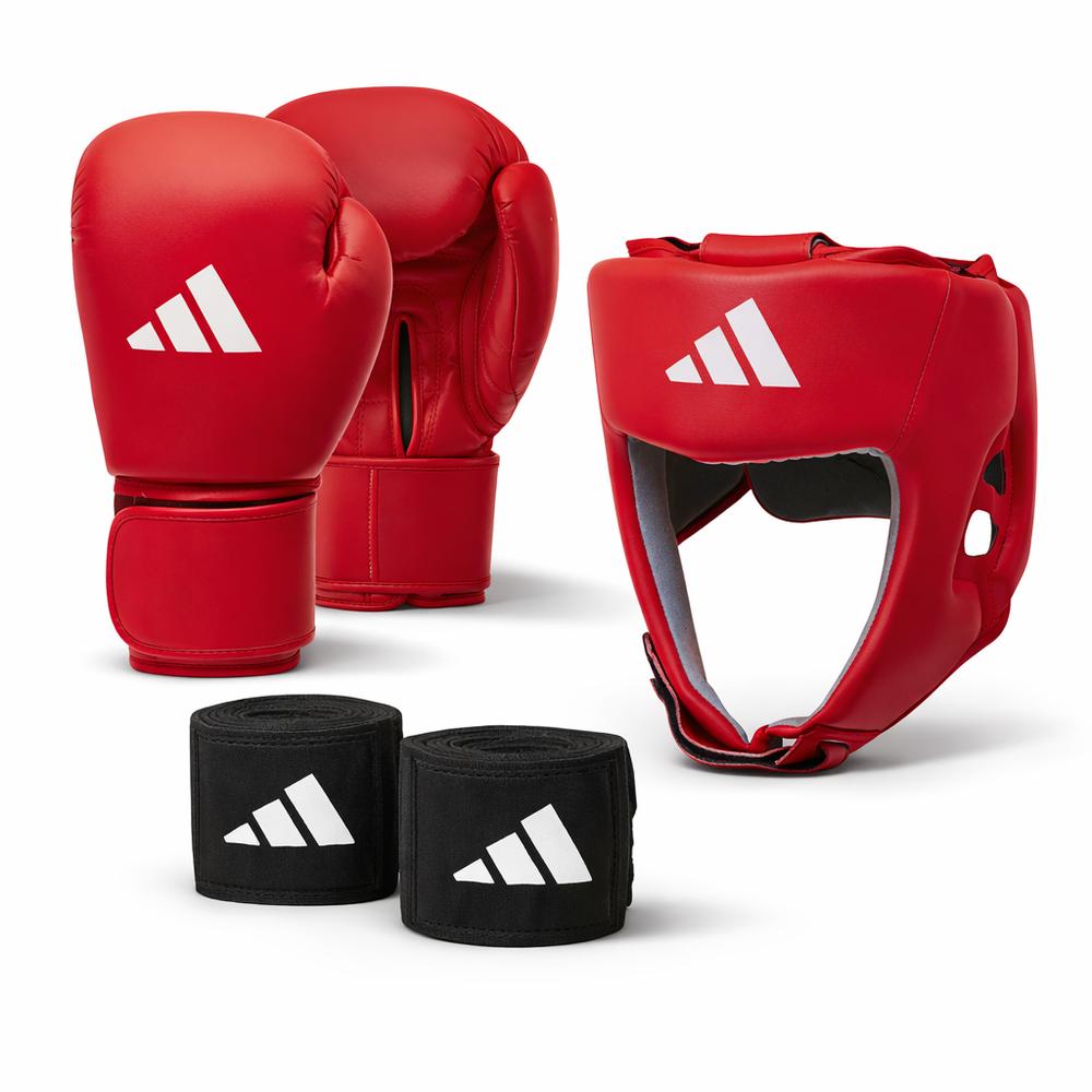 Adidas World Boxing (Was IBA) Licensed Boxing Set - Red-Adidas