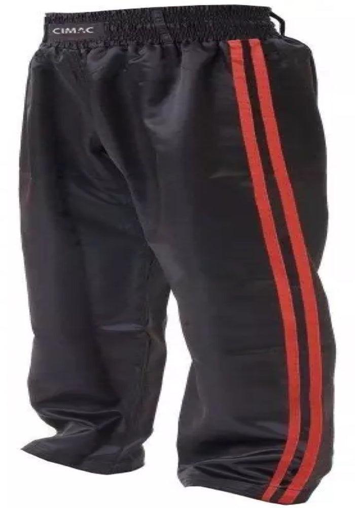 Cimac Kickboxing Trousers - Black/Red - Double Stripe