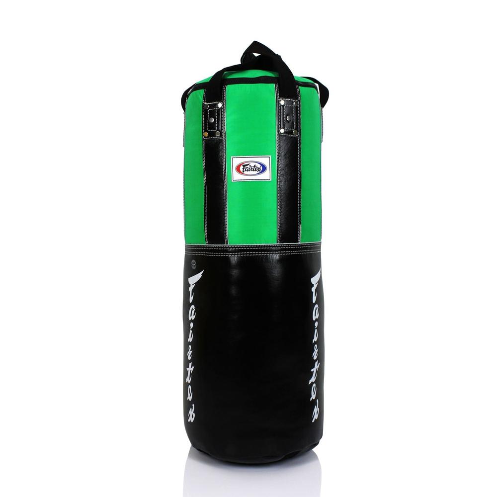Fairtex HB3 Extra Large Leather Heavy Bag - Black-Green (FILLED)-Fairtex