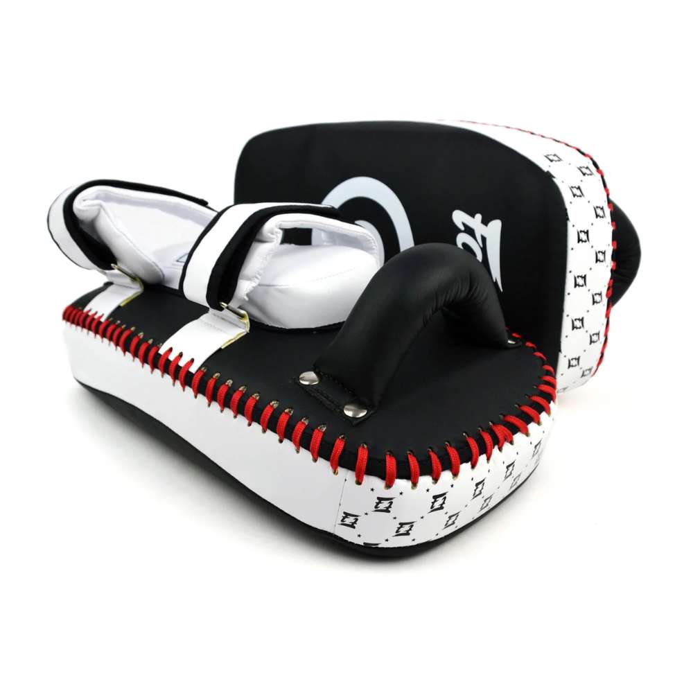 Fairtex Lightweight Thai Kick Pads - Black/White-Fairtex