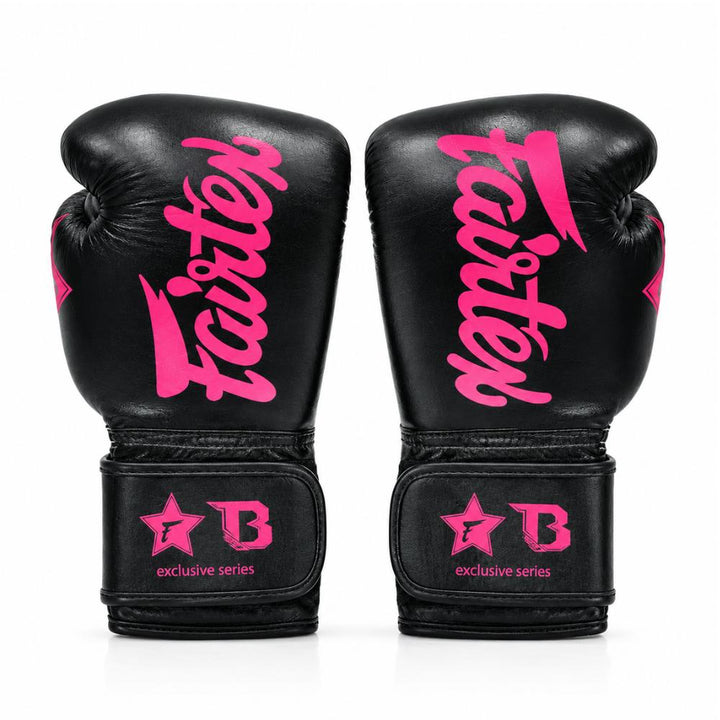 Fairtex x Booster Muay Thai Boxing Gloves - Black/Pink-Fairtex