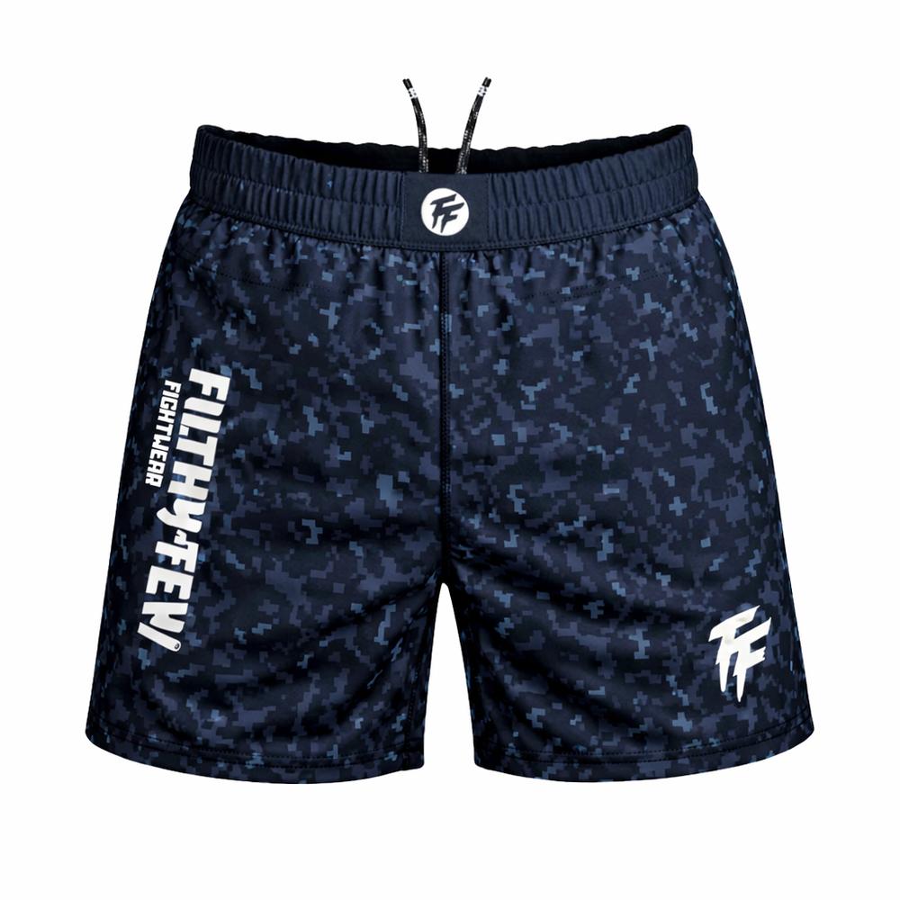 Filthy Few Digi Camo High Cut Shorts - Navy-Filthy Few