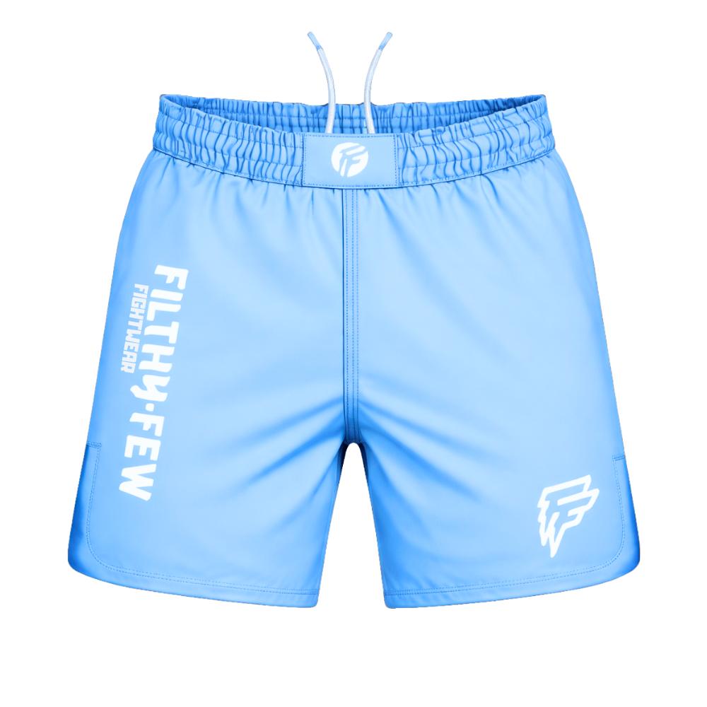 Filthy Few Flow High Cut Shorts - Sky Blue/White-Filthy Few