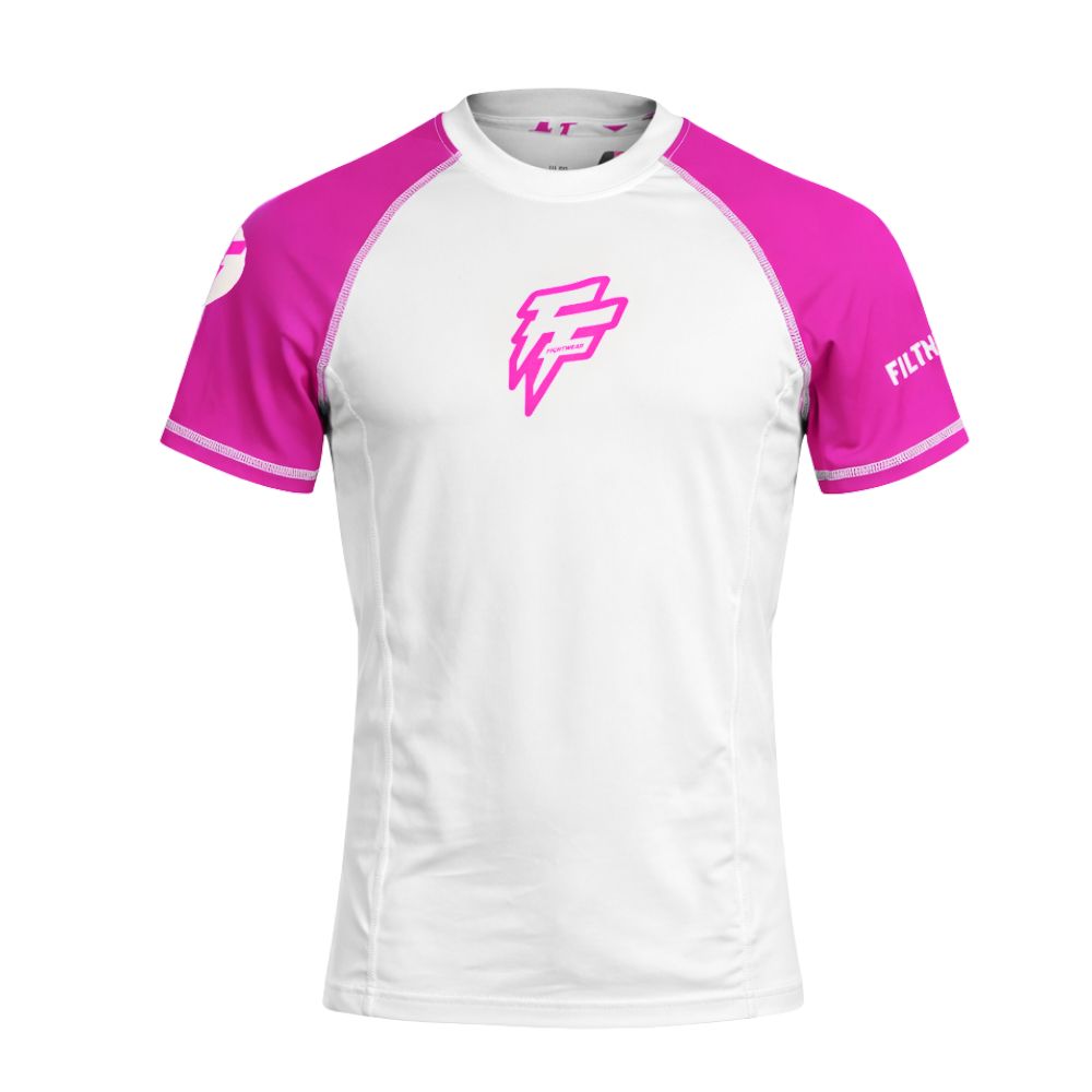 Filthy Few Flow Rash Guards - Pink/White-Filthy Few