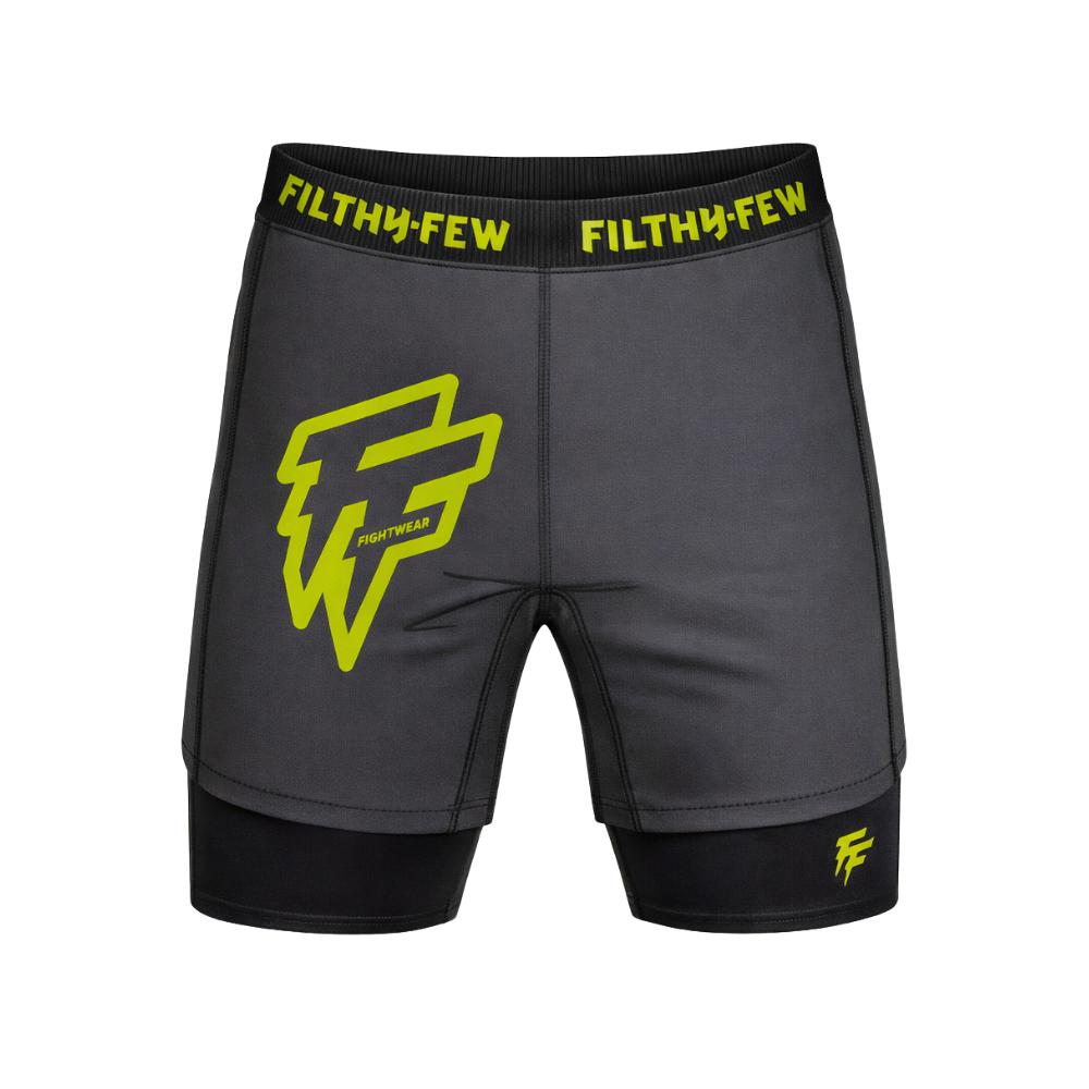 Filthy Few Titan Dual Layer Shorts - Black/Green-Filthy Few