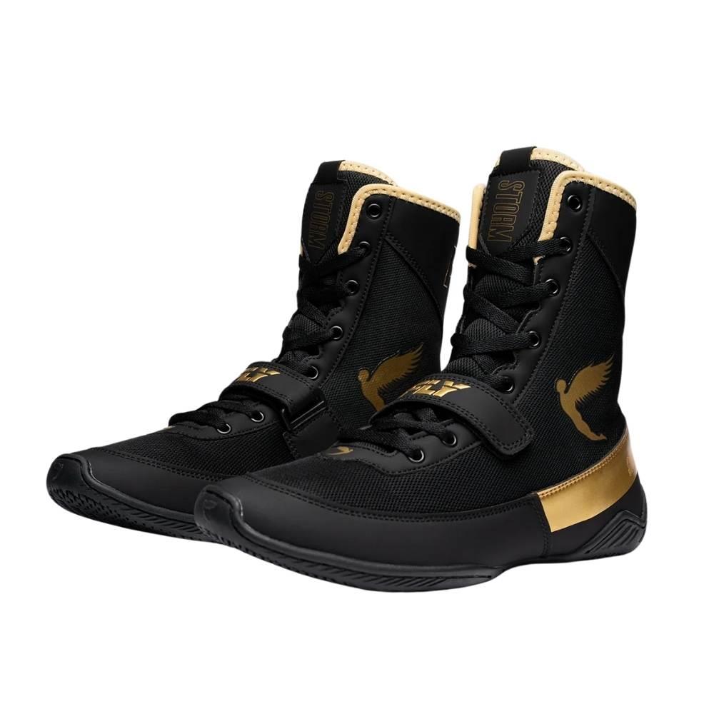 Fly Storm 2 Kids Boxing Boots - Black/Gold-Fly