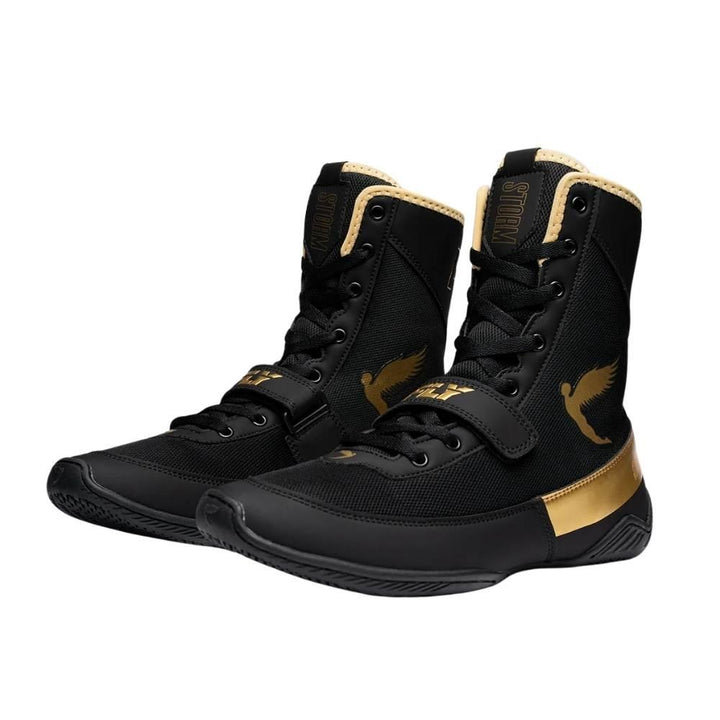 Fly Storm 2 Kids Boxing Boots - Black/Gold-Fly