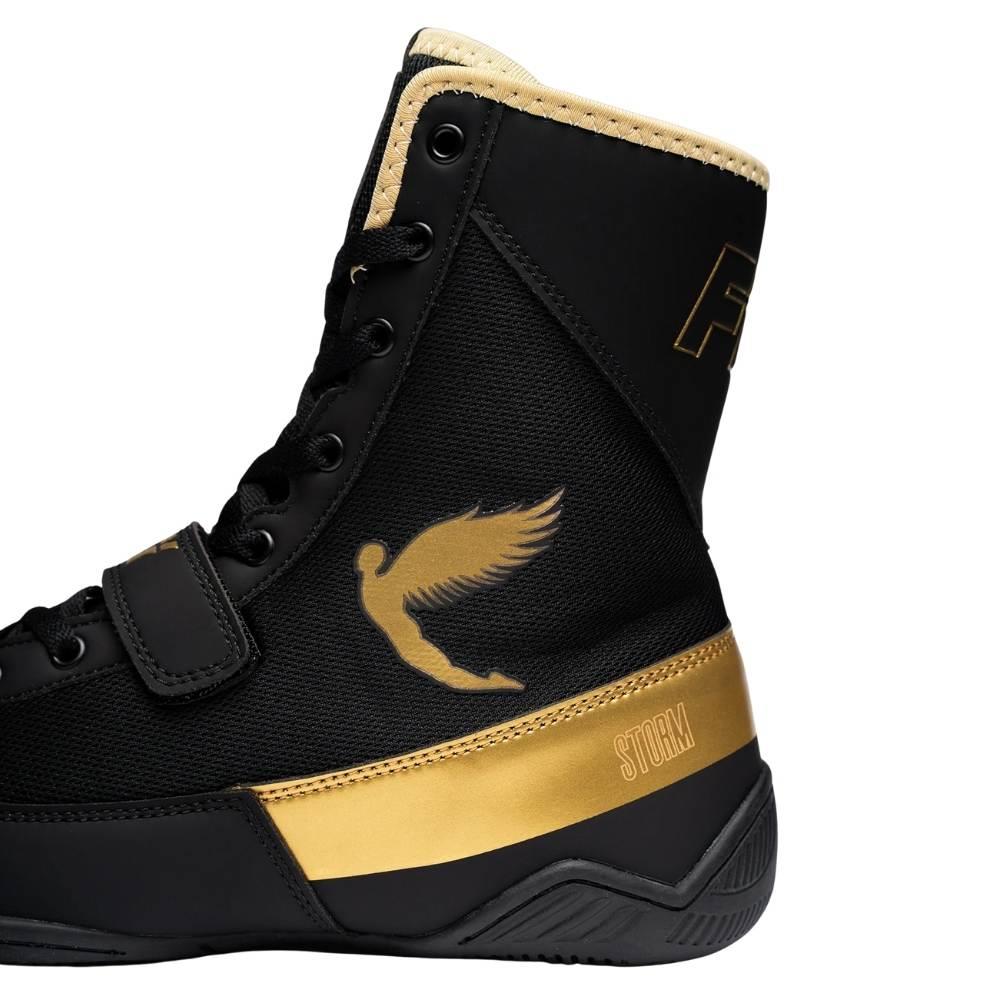 Fly Storm 2 Kids Boxing Boots - Black/Gold-Fly
