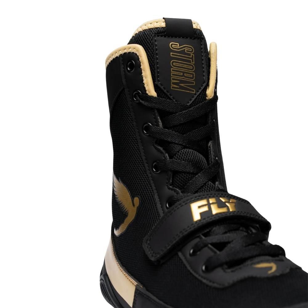 Fly Storm 2 Kids Boxing Boots - Black/Gold-Fly
