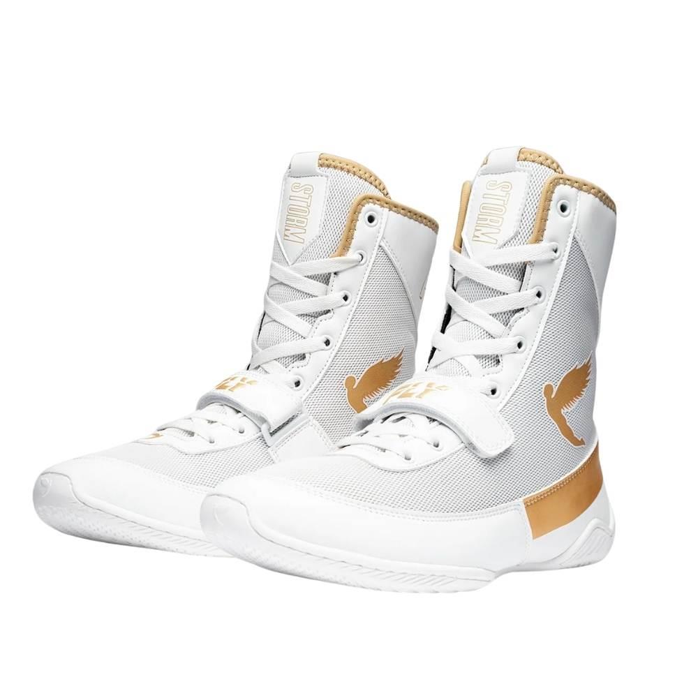 Fly Storm 2 Kids Boxing Boots - White/Gold-Fly