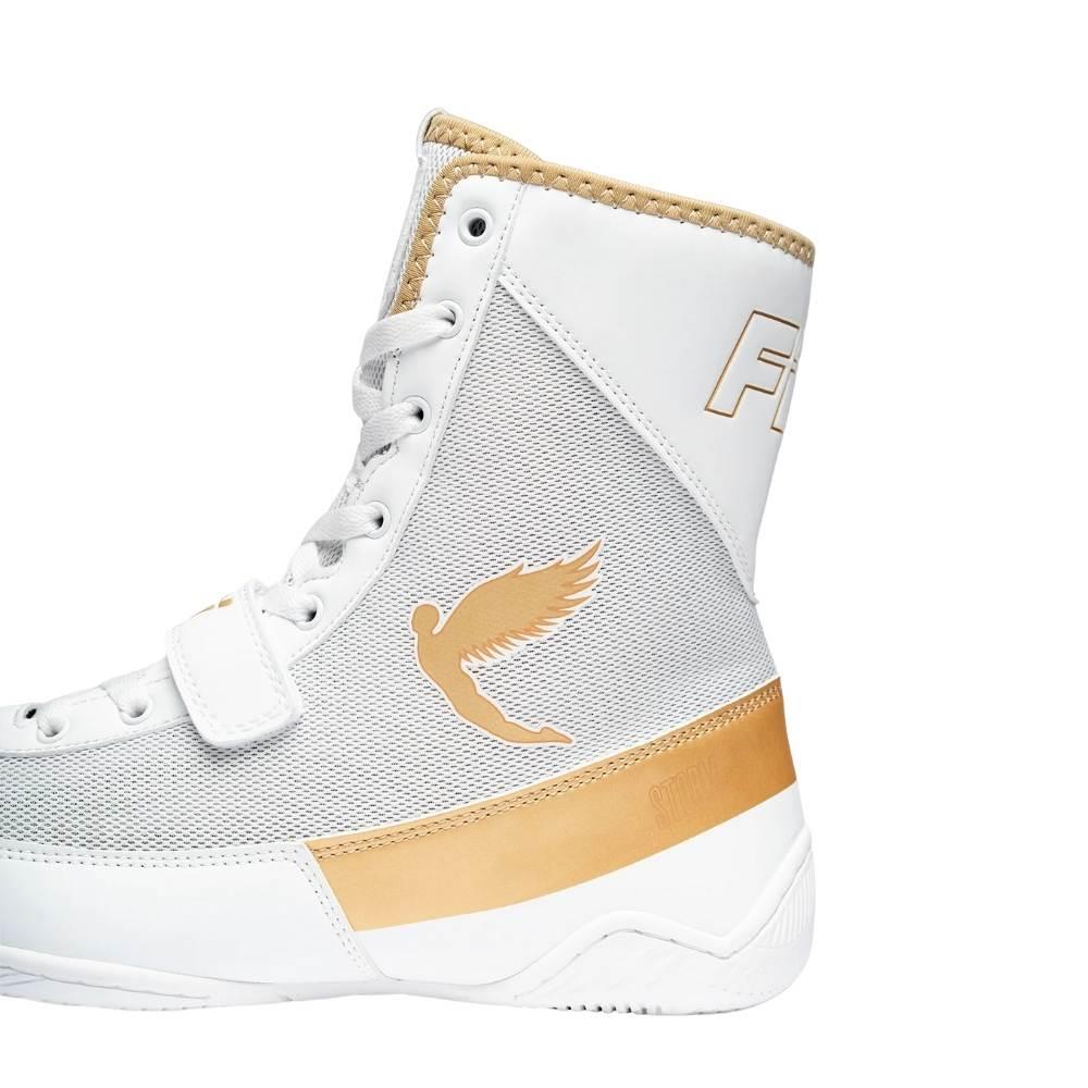 Fly Storm 2 Kids Boxing Boots - White/Gold-Fly
