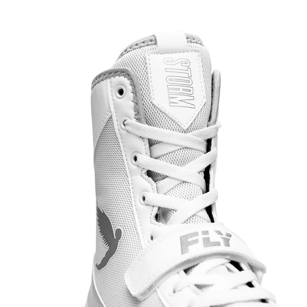 Fly Storm 2 Kids Boxing Boots - White/Grey-Fly