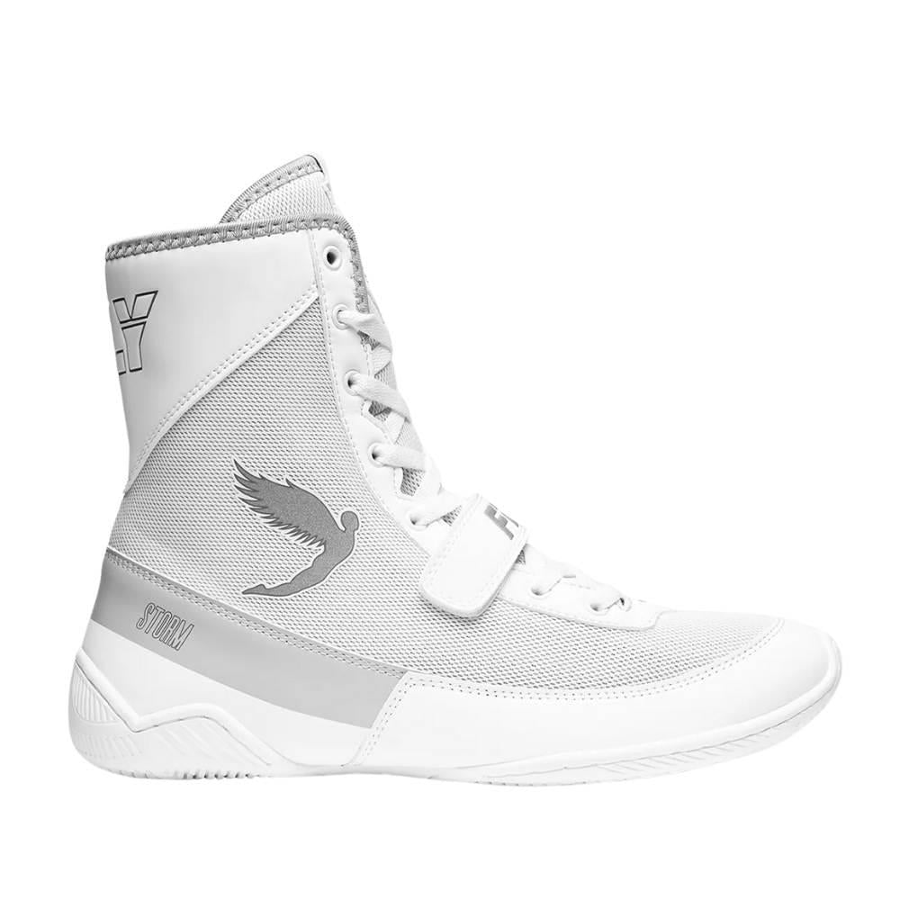 Fly Storm 2 Kids Boxing Boots - White/Grey-Fly
