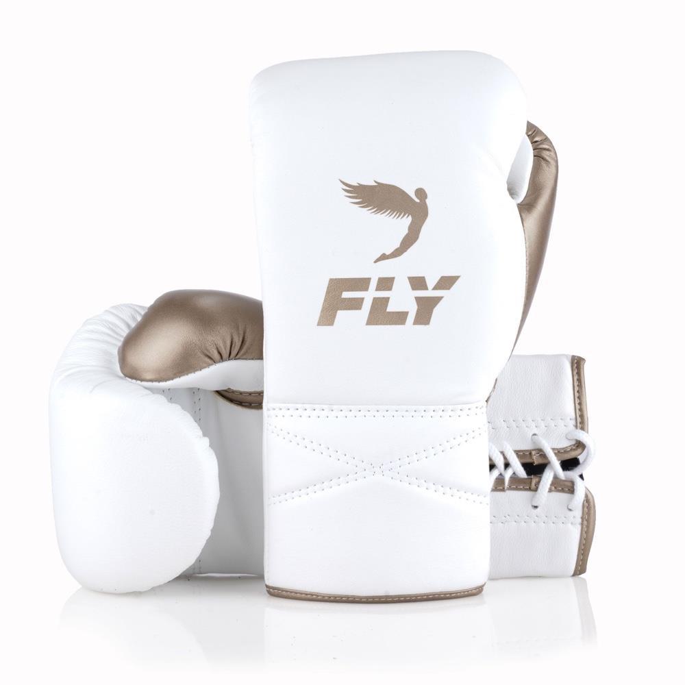 Fly Superlace Boxing Gloves - White/Gold