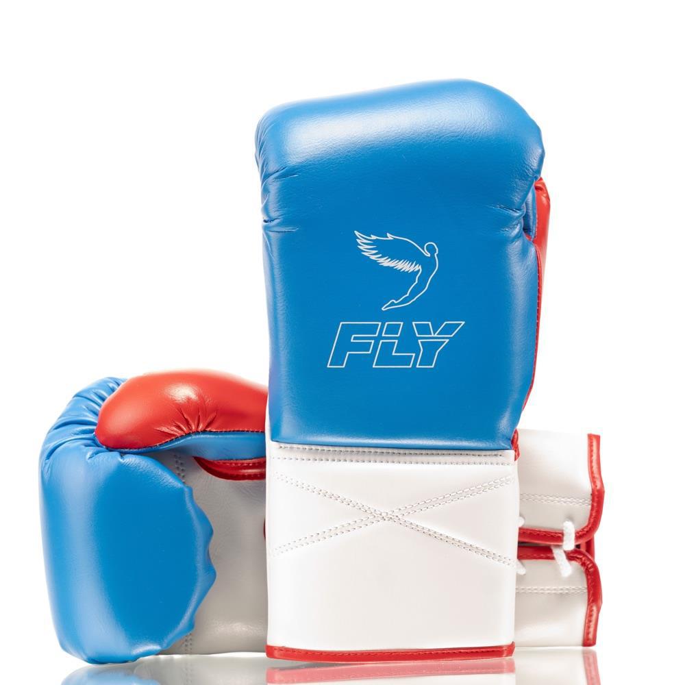 Fly Superlace X Boxing Gloves - Blue/White/Red