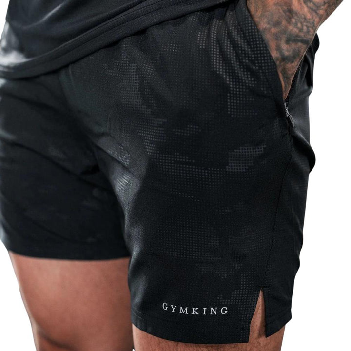 Gym King Debossed Camo Short 5" - Black-Gym King