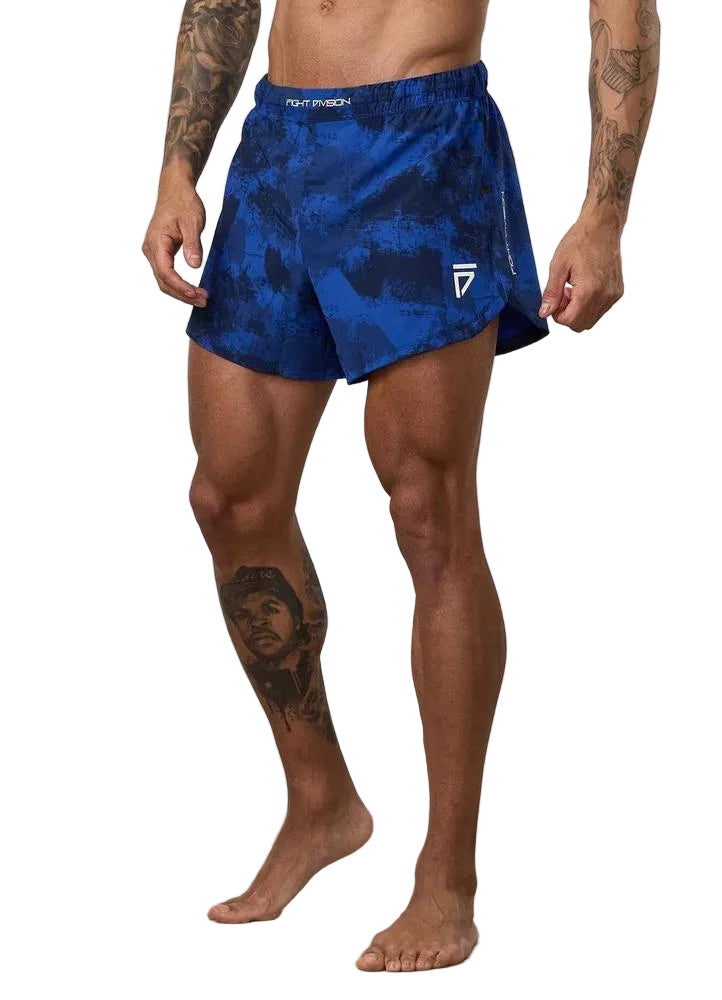 Gym King Fight Division Combat 5" Short - Blue Abstract Print-Gym King