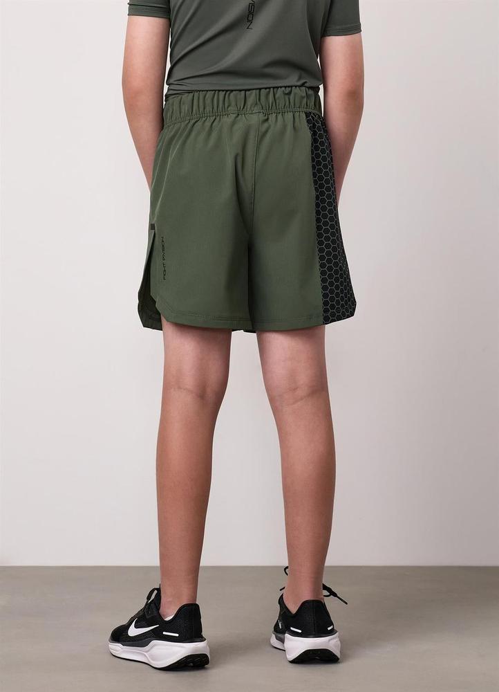 Gym King Fight Division Combat Kids Shorts - Deep Olive-Gym King