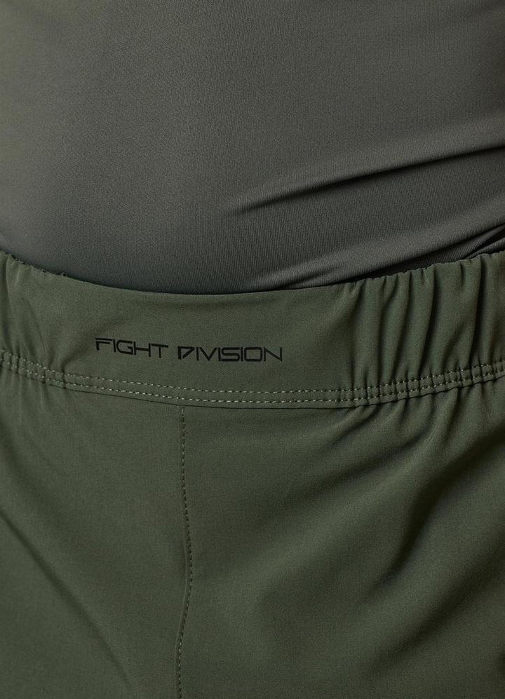Gym King Fight Division Combat Kids Shorts - Deep Olive-Gym King