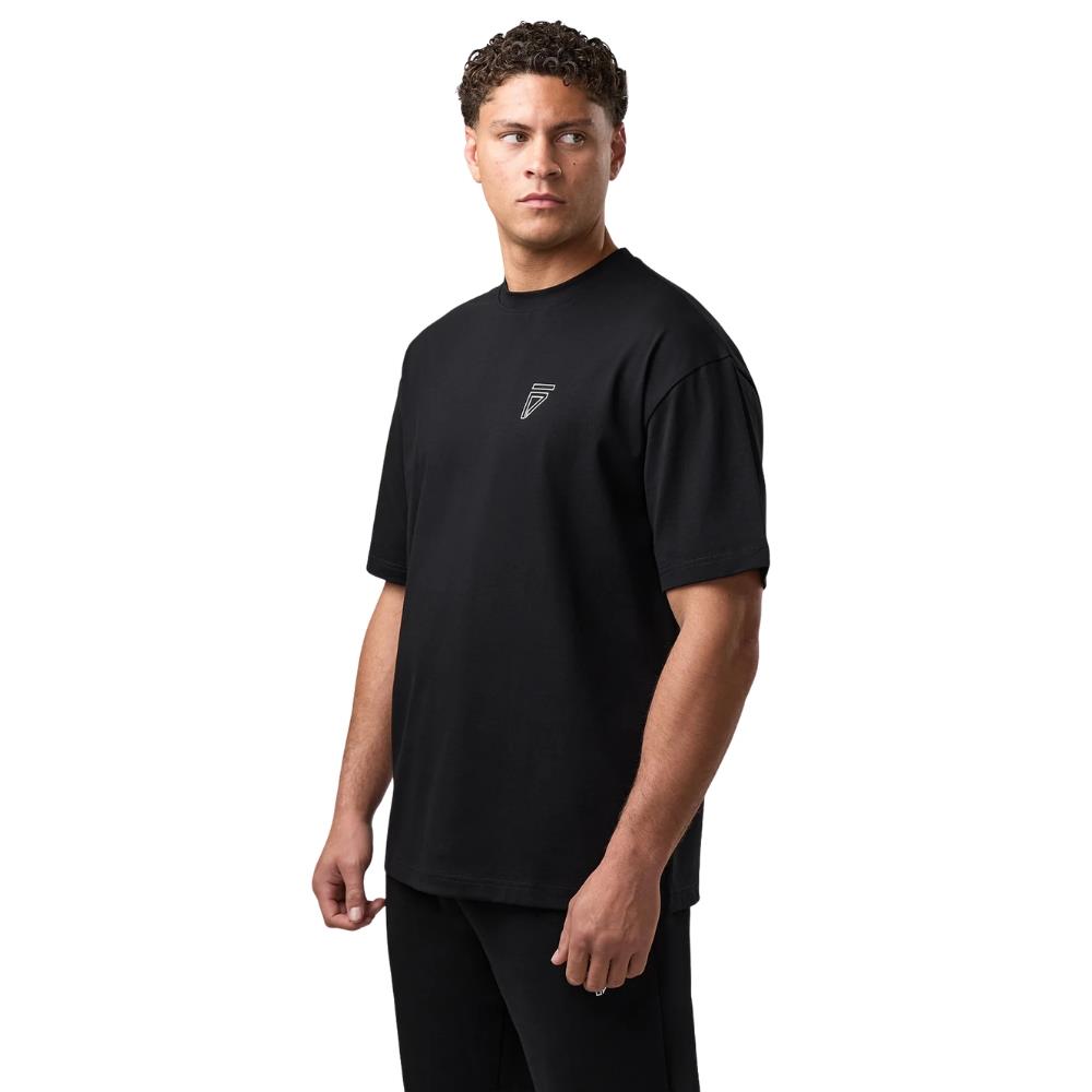 Gym King Fight Division Outline Tee - Black-Gym King