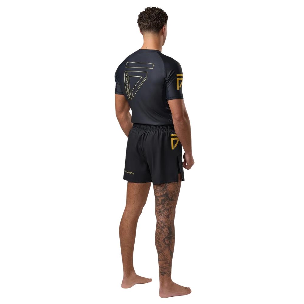 Gym King Sovereign Short Sleeve Rash Guard - Black/Gold-Fight Equipment UK