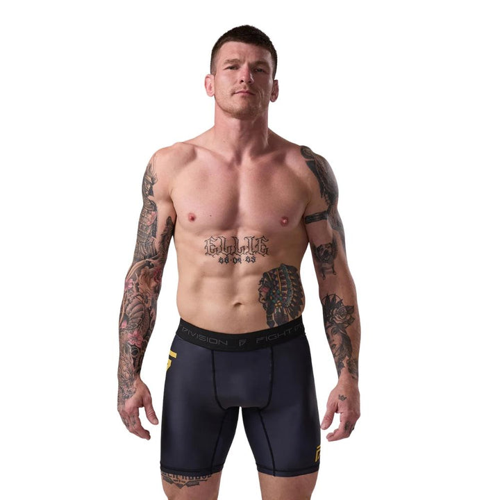Gym King Sovereign Vale Tudo Compression Short - Black/Gold-Fight Equipment UK